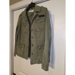 Gypsy Warrior Jacket Womens Small Green Military Utility Heart Graphic Back